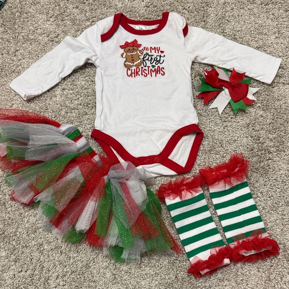 Baby Essentials Red and Green Christmas Matching Set